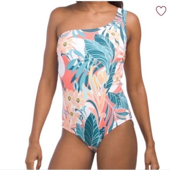 Jantzen Other - Jantzen Women’s Rainforest One Shoulder One Piece Floral Swimsuit Size: 16